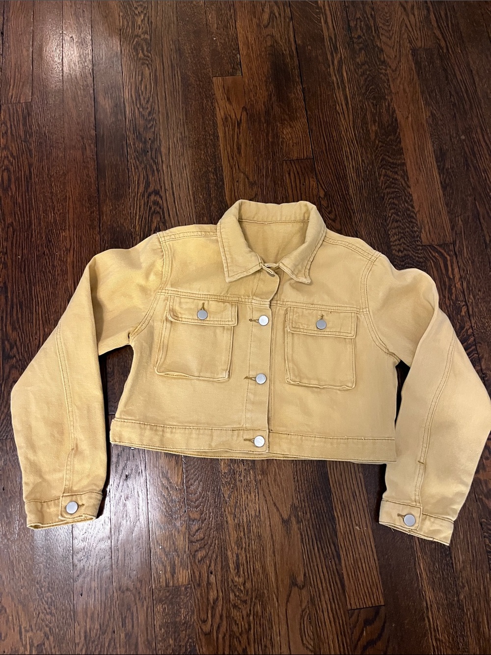 Women’s size S golden Yellow Crop Denim Jacket